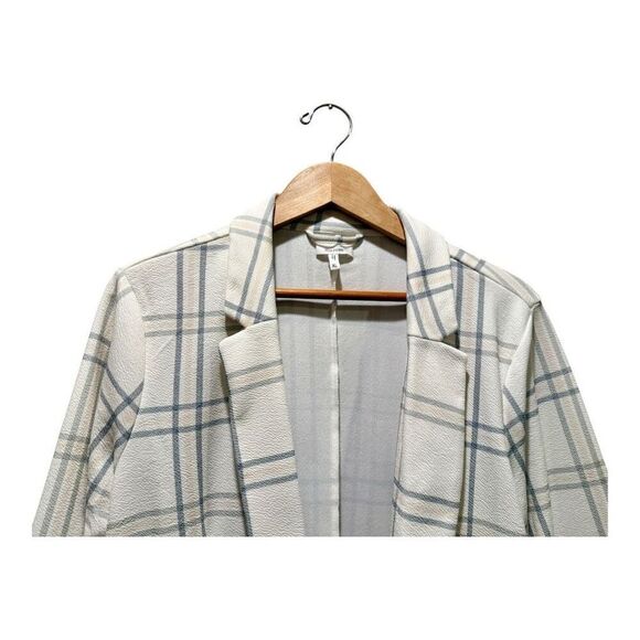 Maurices Windowpane Plaid Versa Open Front Blazer 3/4 Sleeve Size XL Stretch Off - Picture 4 of 13